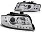 Preview: LED Tagfahrlicht Design Scheinwerfer für Audi A4 B6 00-04 chrom